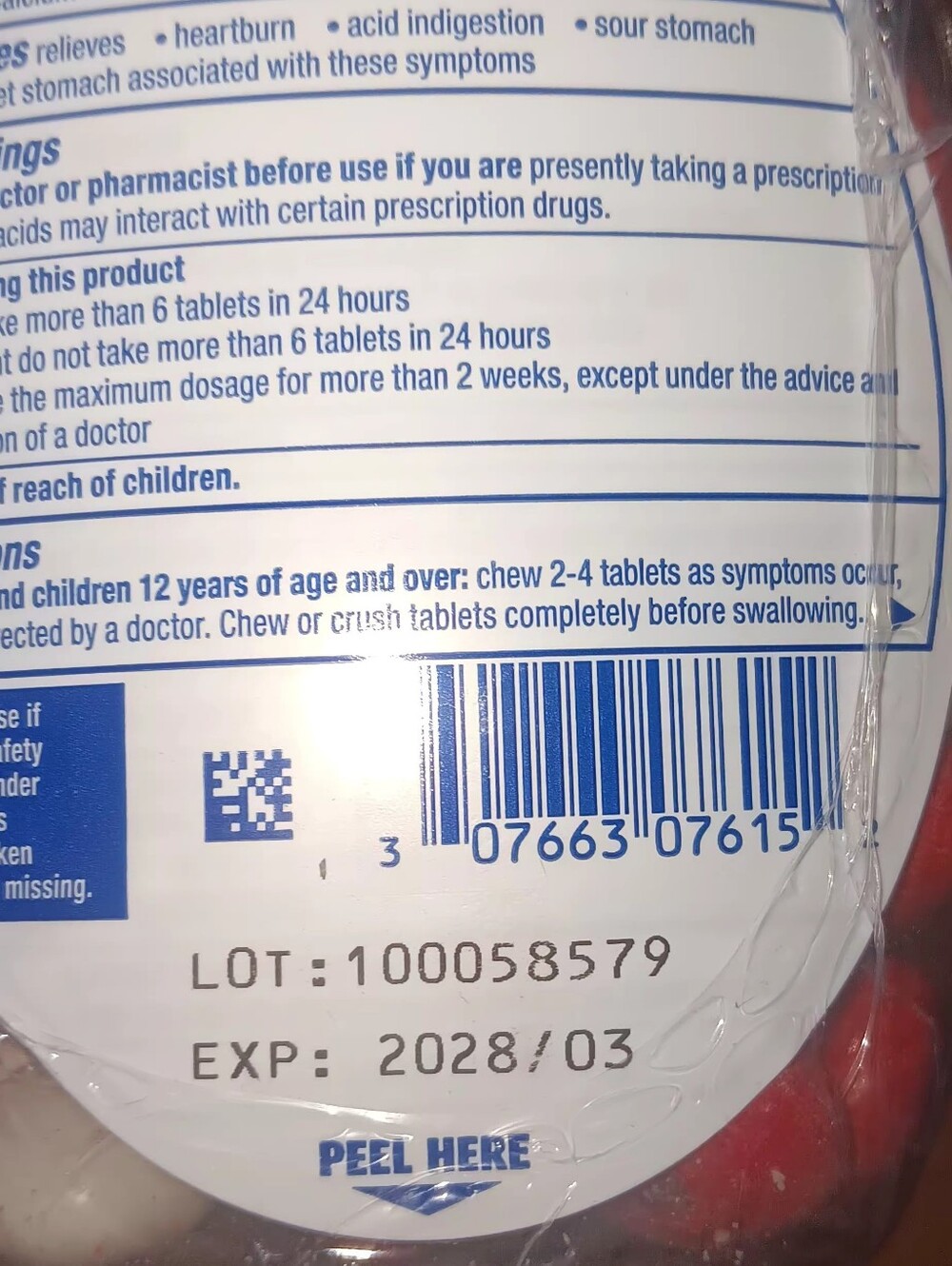 TUMS Chewy Bites Antacid - Strawberries & Cream (Blue Cap) - Picture 3 of 9